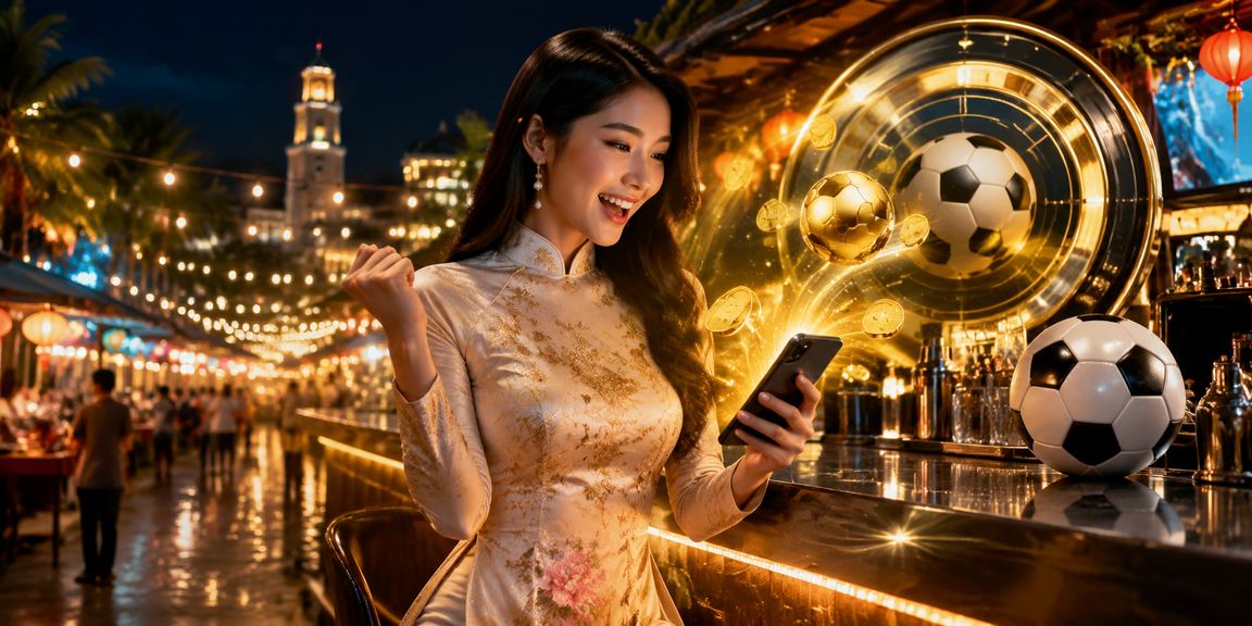 Người dùng tại Phú Quốc đặt cược bóng đá và thực hiện thanh toán qua điện thoại